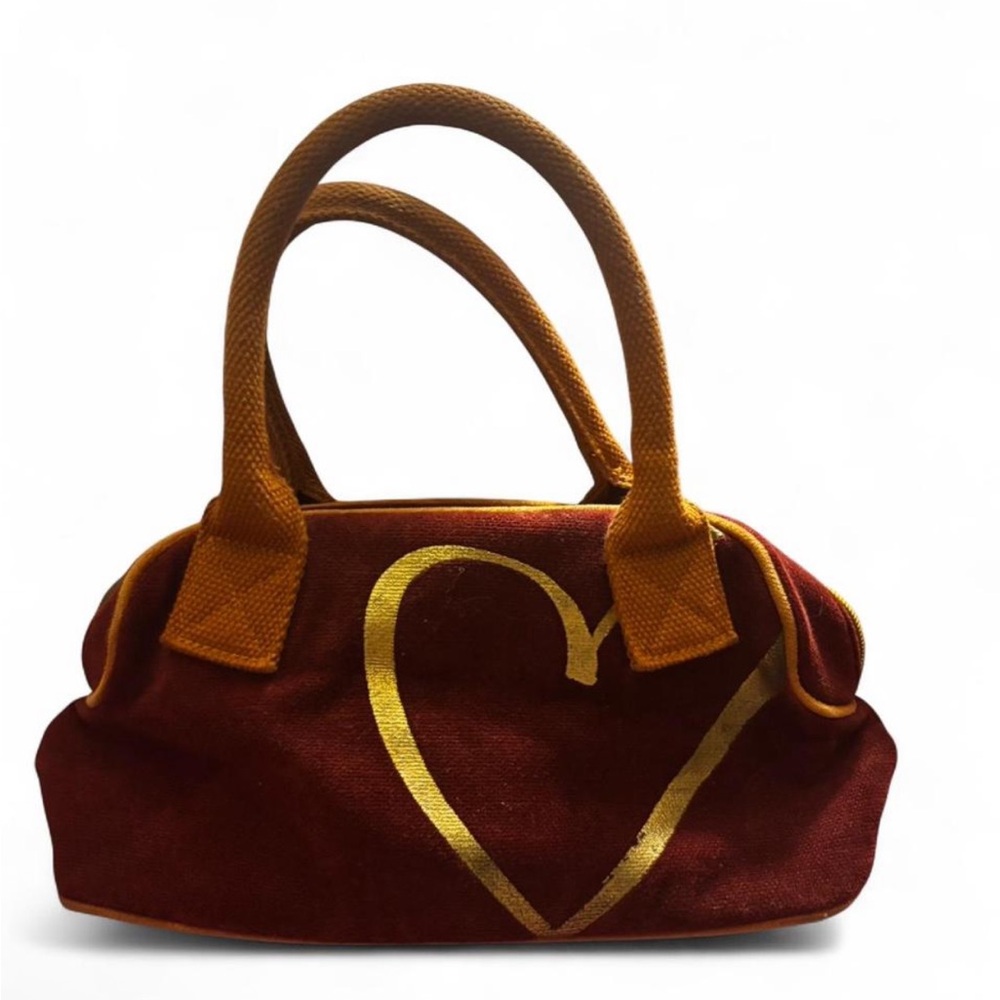 Victoria's Secret Red and Gold Heart Shoulder Bag